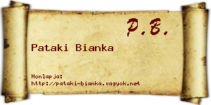 Pataki Bianka névjegykártya